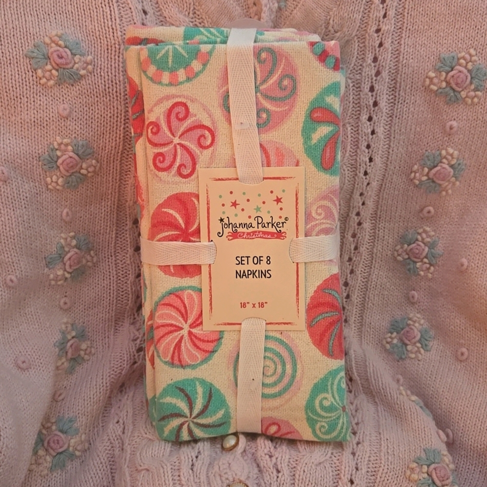 Johanna Parker Pink and Teal Cloth Napkins